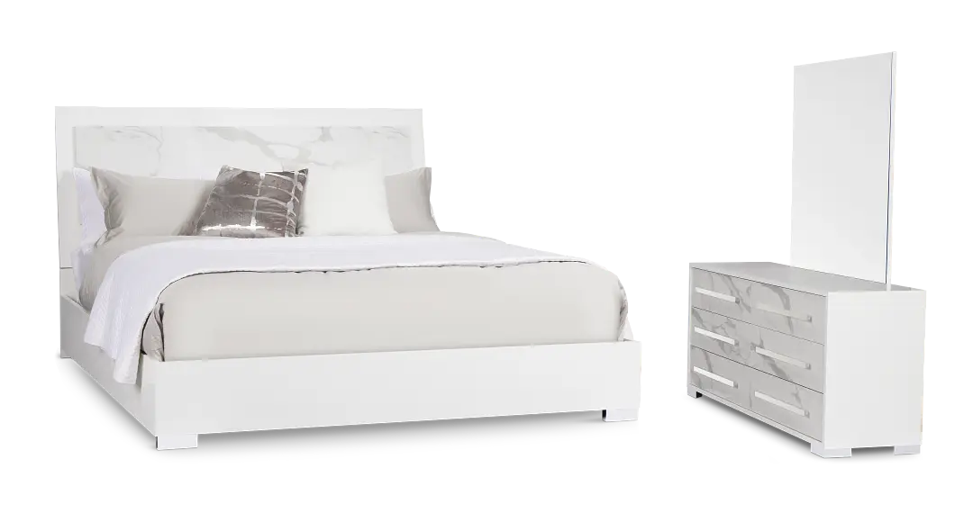 Modena White Platform Bedroom Modena White Platform Bedroom