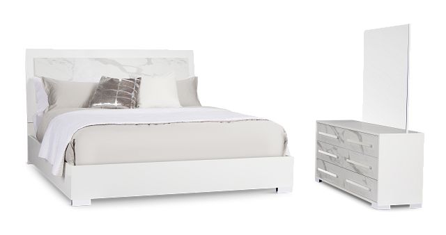Modena White Platform Bedroom