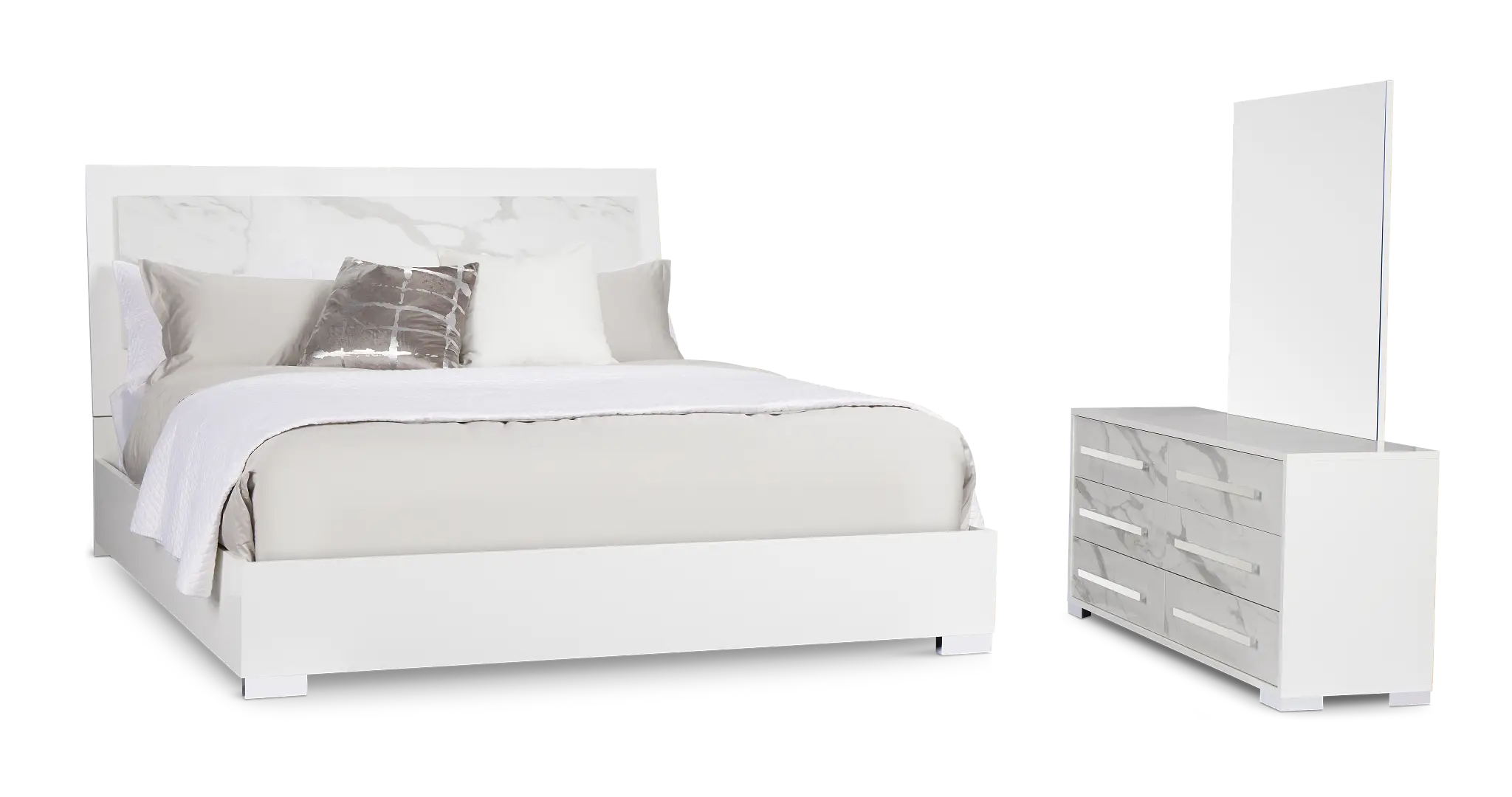 Modena White Platform Bedroom Modena White Platform Bedroom