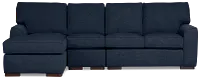 Sinclair Dark Blue Fabric Small Left Chaise Sectional