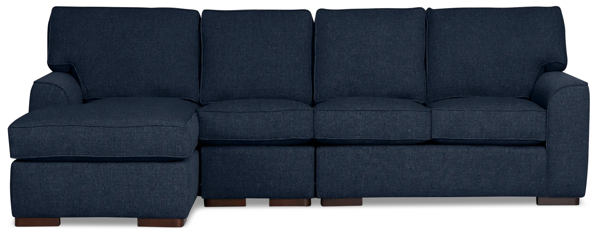 Sinclair Dark Blue Fabric Small Left Chaise Sectional