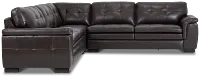 Braden Dark Brown Leather Small Two-arm Sectional
