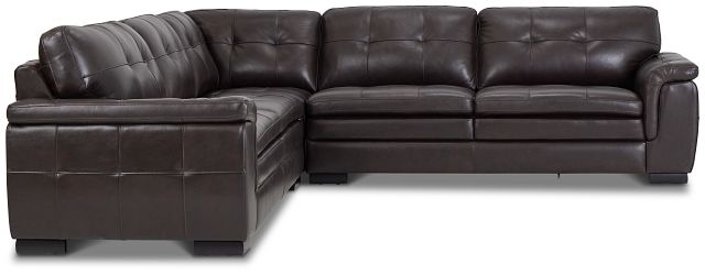 Braden Dark Brown Leather Small Two-arm Sectional