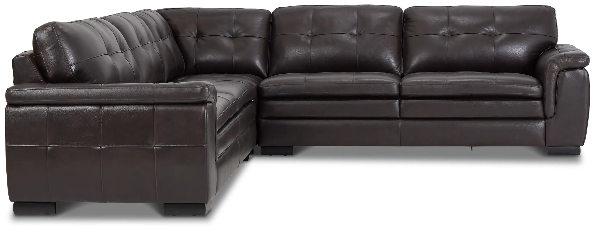 Braden Dark Brown Leather Small Two-arm Sectional