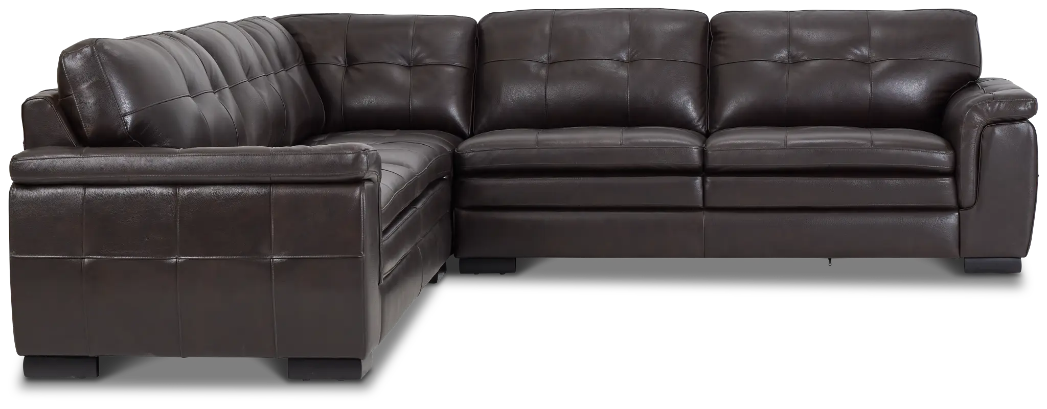 Braden Dark Brown Leather Small Two-arm Sectional Braden Dark Brown Leather Small Two-arm Sectional