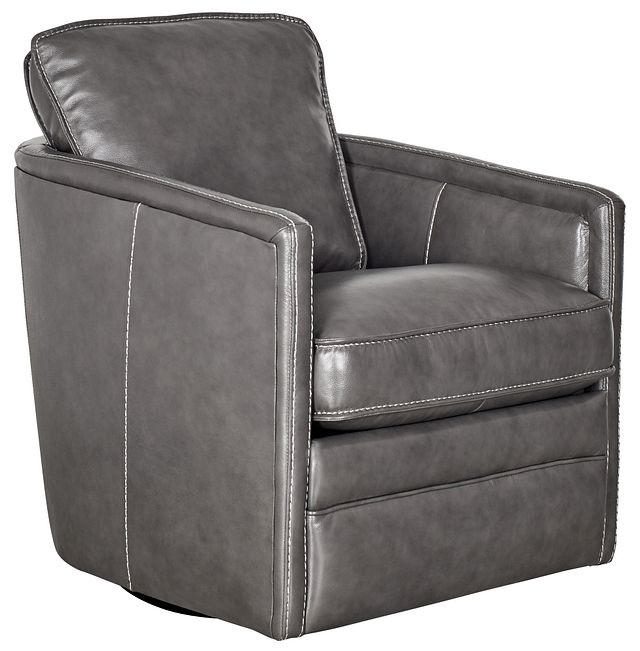 Alexander Gray Leather Swivel Chair (0)