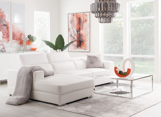Maxwell White Micro Left Chaise Sectional