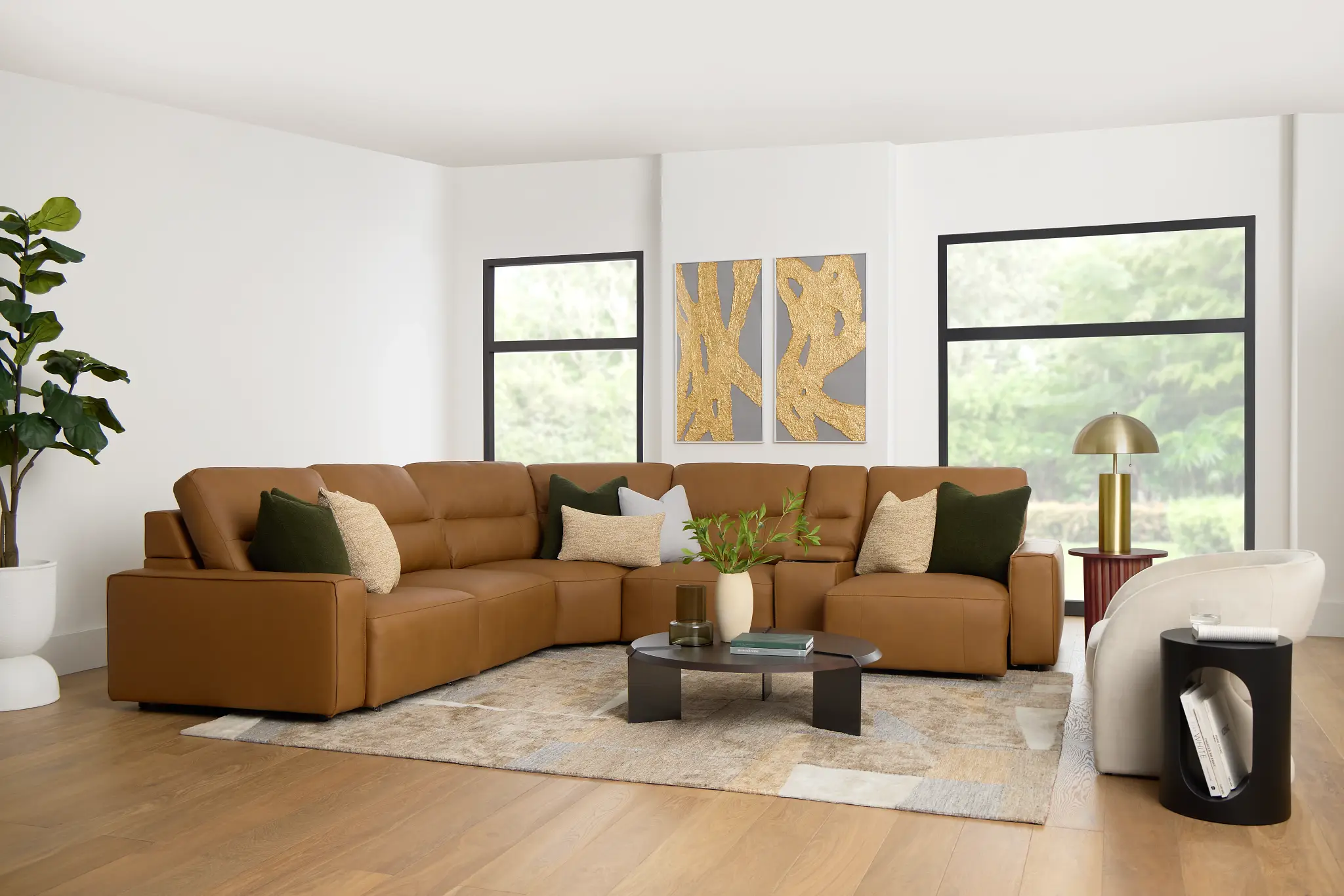 Rudy Brown Lthr/vinyl Medium Tri Power 2 Arm Extension Chaise Sectional Rudy Brown Lthr/vinyl Medium Tri Power 2 Arm Extension Chaise Sectional