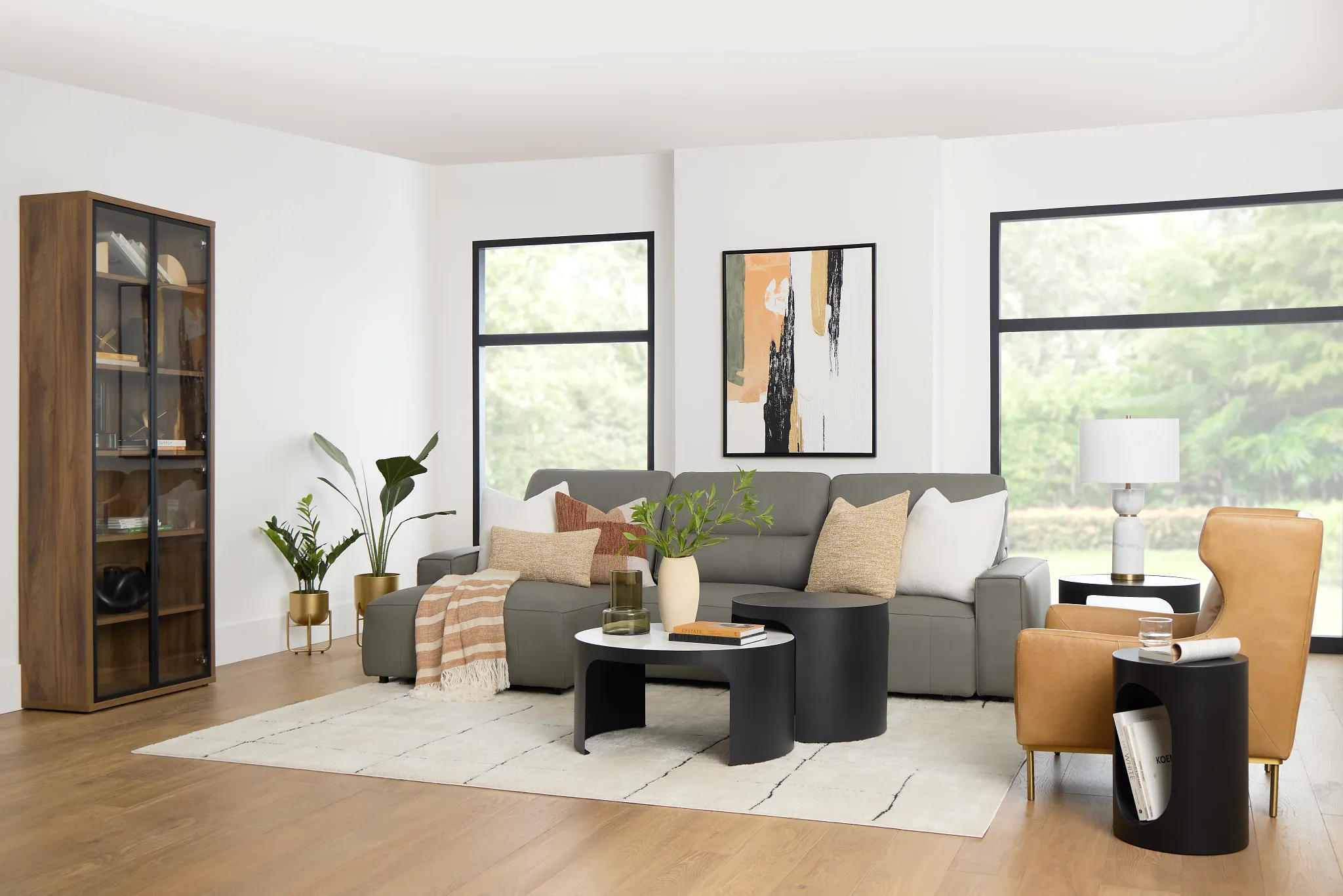 Abel Black Round End Table