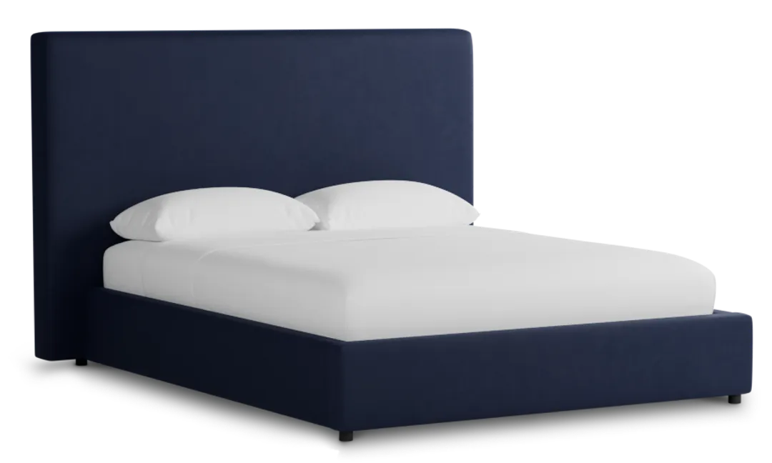 Grayton Joya Dark Blue 54" Upholstered Platform Bed