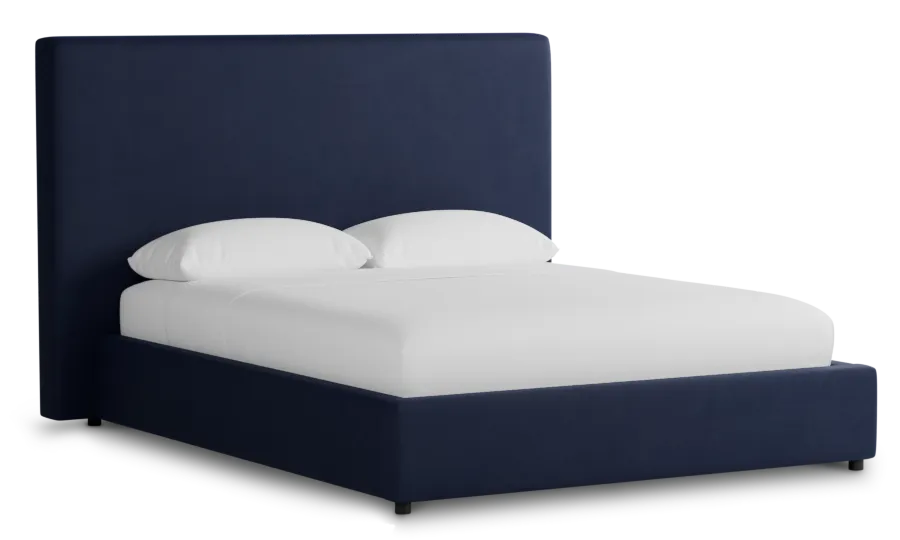 Grayton Joya Dark Blue 54" Upholstered Platform Bed
