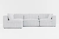 Destin Sea Lane Dark Blue Fabric 4-piece Modular Sectional