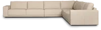 Kellan Ivory Leather Large Two-arm Sectional