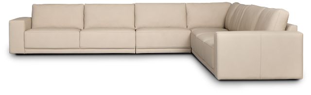 Kellan Ivory Leather Large Two-arm Sectional