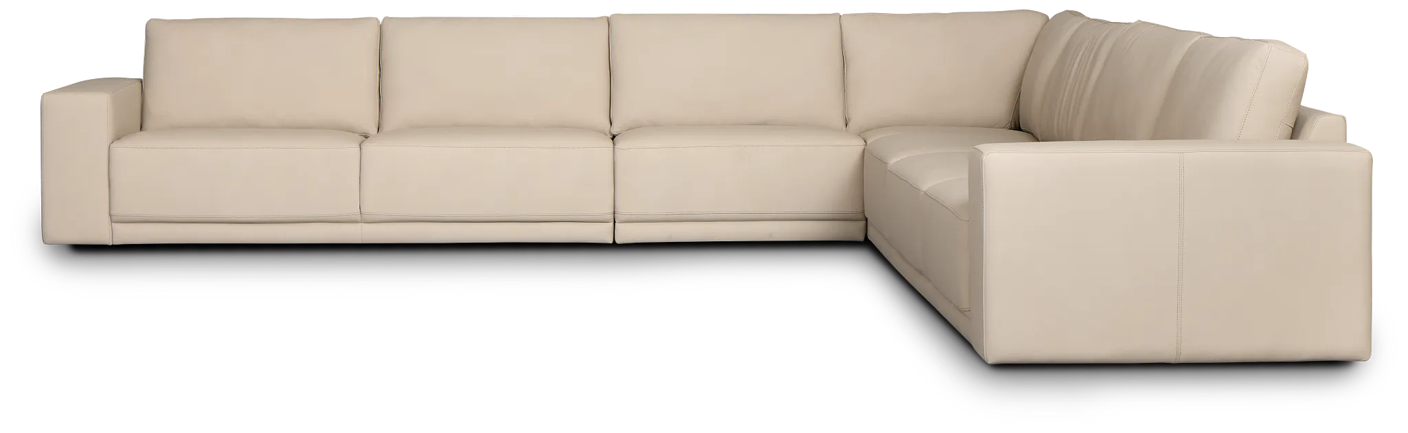 Kellan Ivory Leather Large Two-arm Sectional
