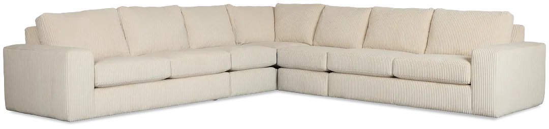 Charlie Ivory Fabric Large Two-arm Sectional