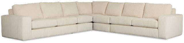 Charlie Ivory Fabric Large Two-arm Sectional