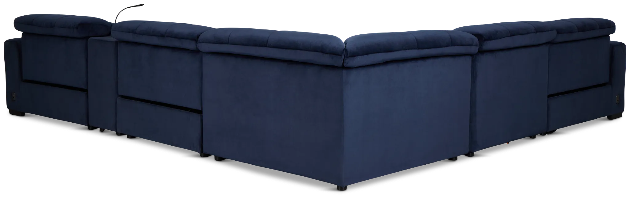 Gemma Navy Velvet Medium Triple Power 2-arm Sectional