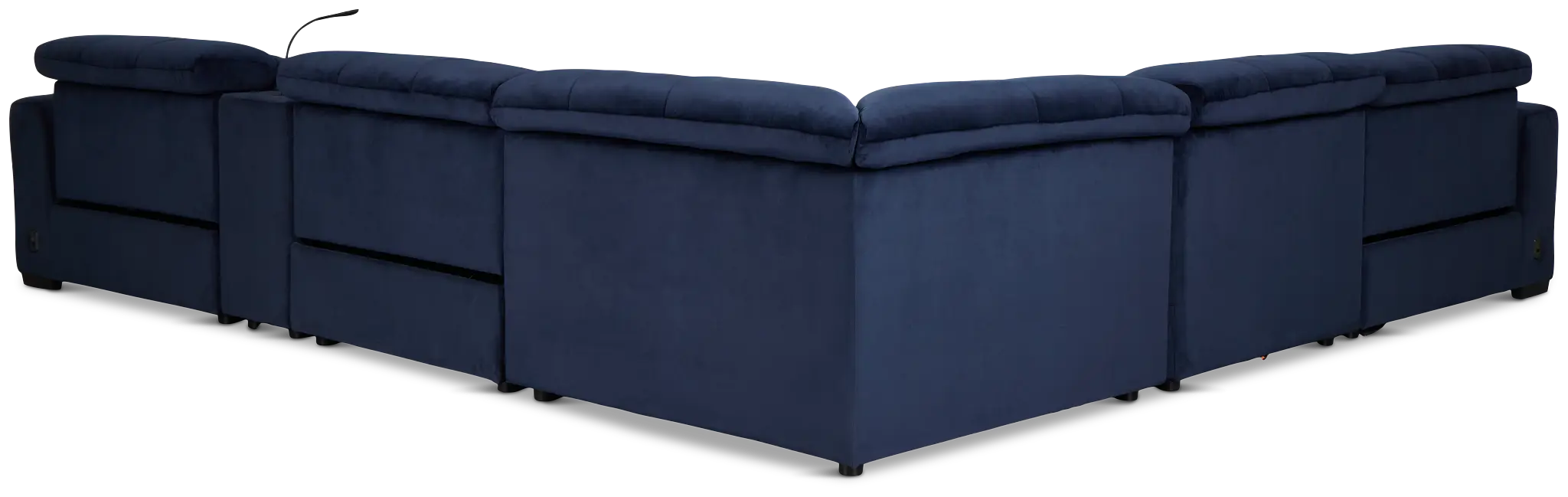 Gemma Navy Velvet Medium Triple Power 2-arm Sectional Gemma Navy Velvet Medium Triple Power 2-arm Sectional