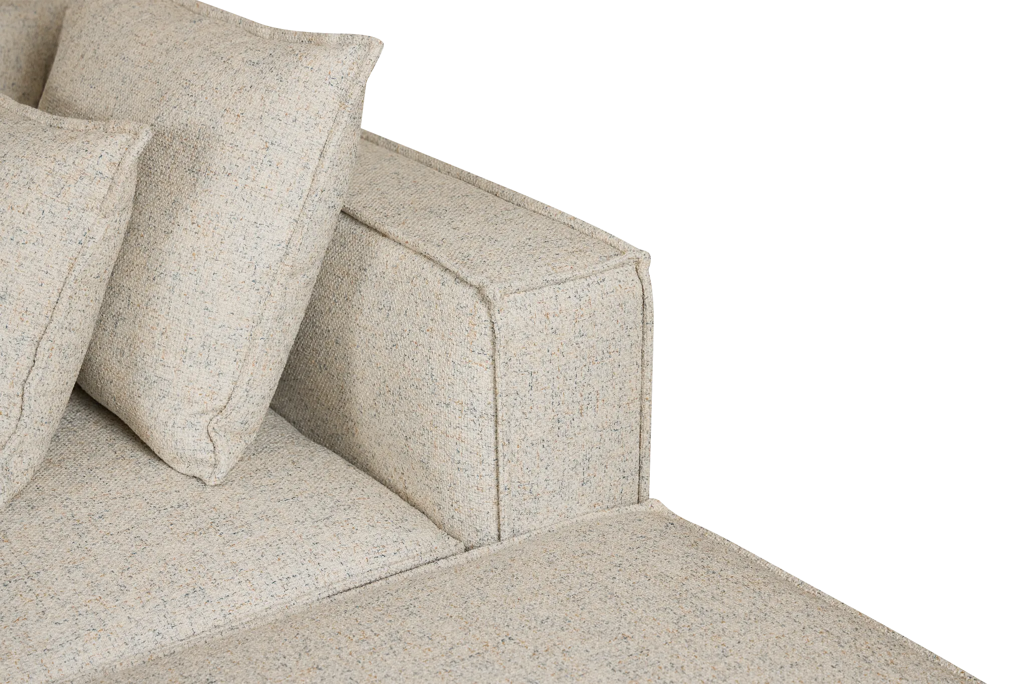 Tatum Beige Fabric 5pc Bumper Sectional