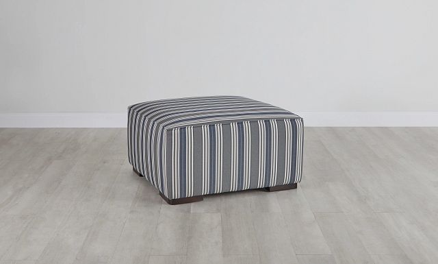 Amuse Blue Stripe Accent Ottoman