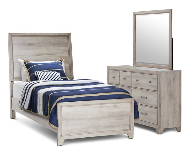 Rivercreek Gray Wood Panel Bedroom