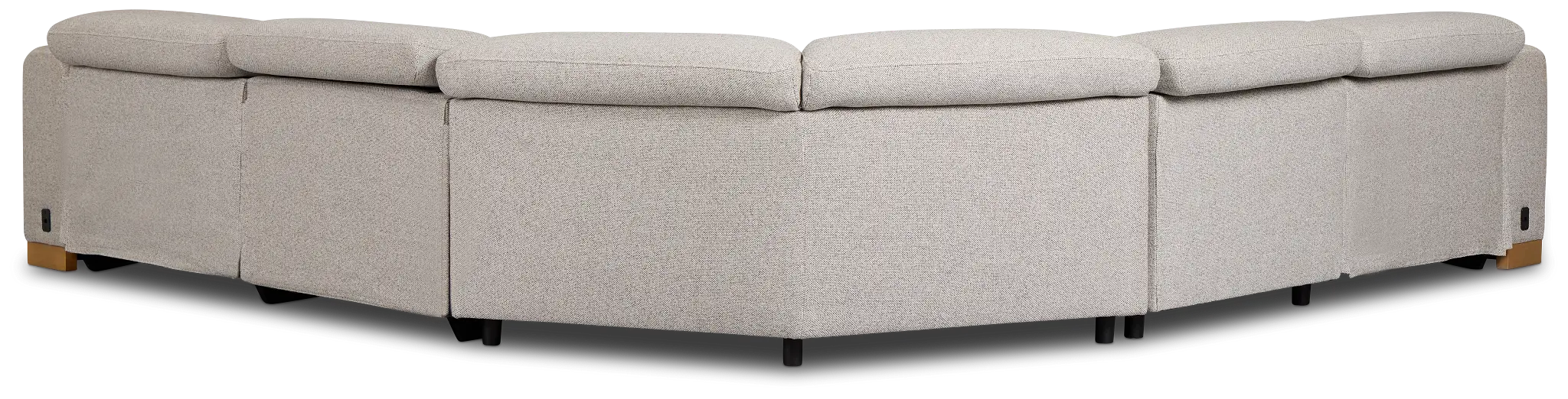 Leona Light Gray Fabric Small Triple Power Reclining Two-arm Sectional Leona Light Gray Fabric Small Triple Power Reclining Two-arm Sectional