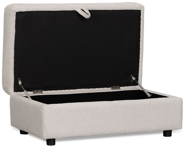Carmen Light Beige Fabric Storage Ottoman