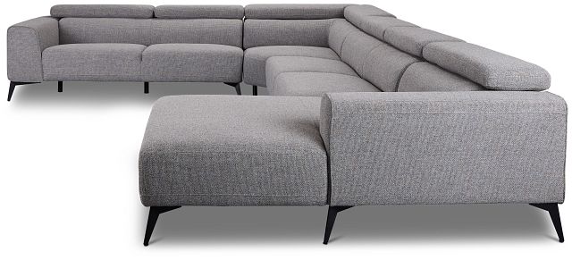 Alina Dark Gray Fabric Medium Right Chaise Sectional