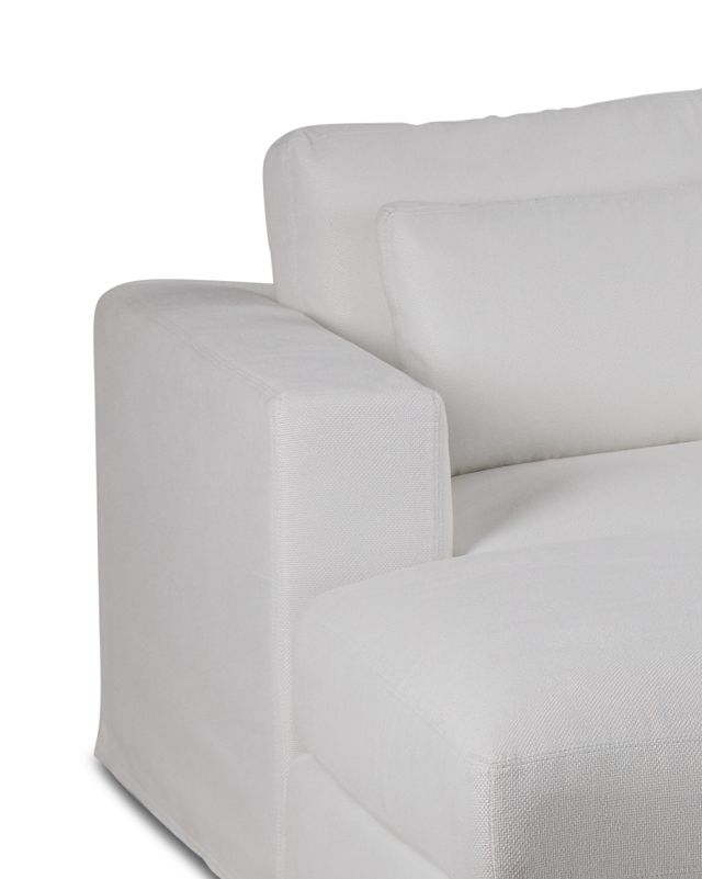 Cozumel White Fabric 6 Piece Double Chaise Sectional