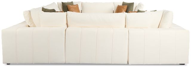 Cruz White Fabric 8-piece Modular Sectional
