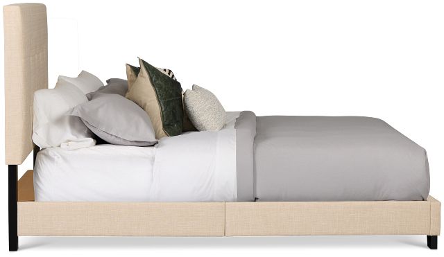 Flagler Beige Uph Panel Bed