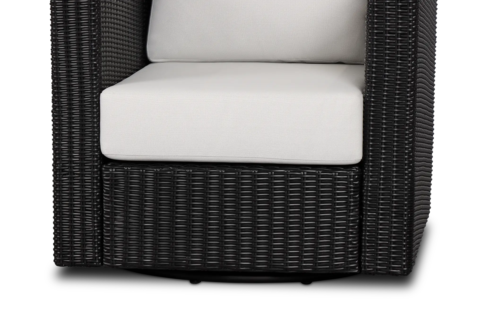 Montecito Black Swivel Chair With Light Beige Cushions Montecito Black Swivel Chair With Light Beige Cushions