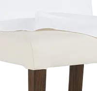 Destination White Short Slipcover Chair With Medium-tone Leg