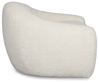 Kaya White Fabric Swivel Chair