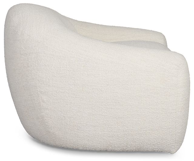 Kaya White Fabric Swivel Chair