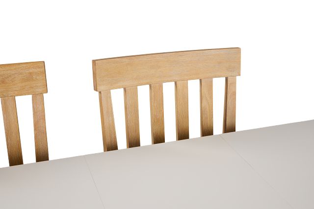 Nantucket White Trestle Table & 4 Light Tone Chairs