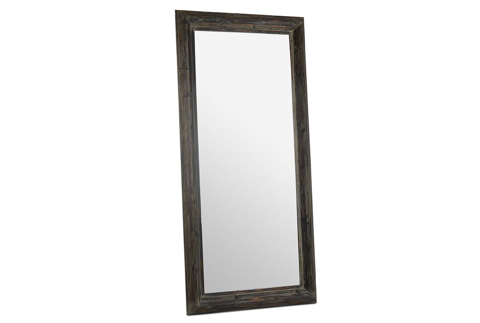 Capri Black Wood Floor Mirror