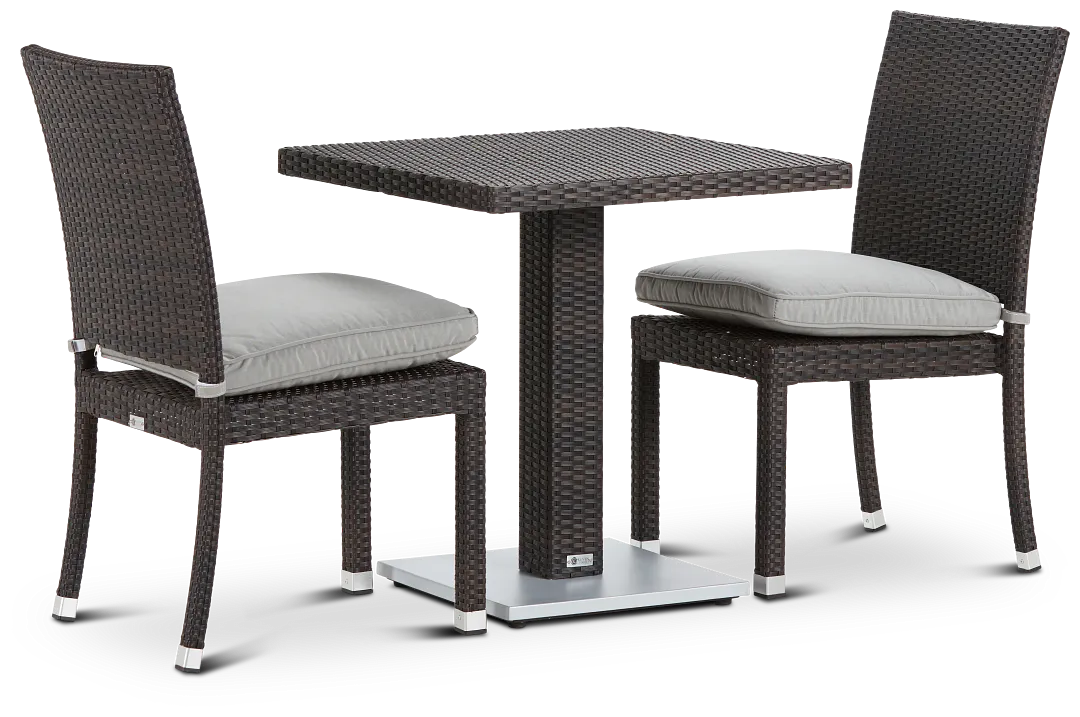 Zen Gray 27" Square Table & 2 Chairs