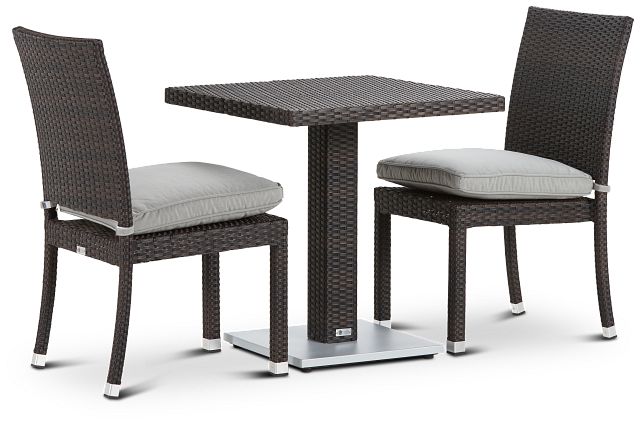 Zen Gray 27" Square Table & 2 Chairs
