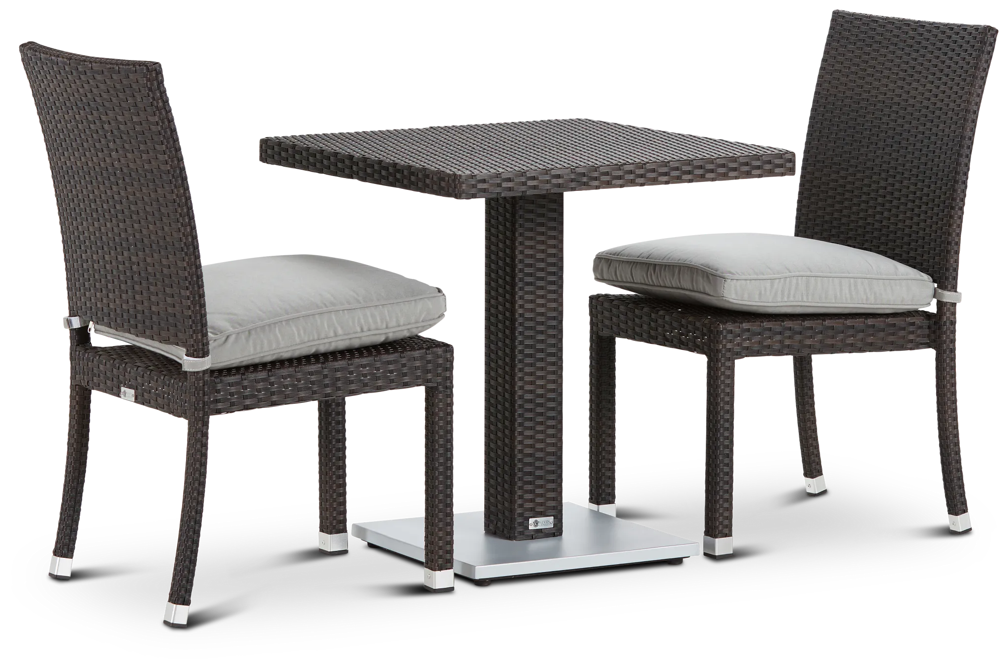 Zen Gray 27" Square Table & 2 Chairs