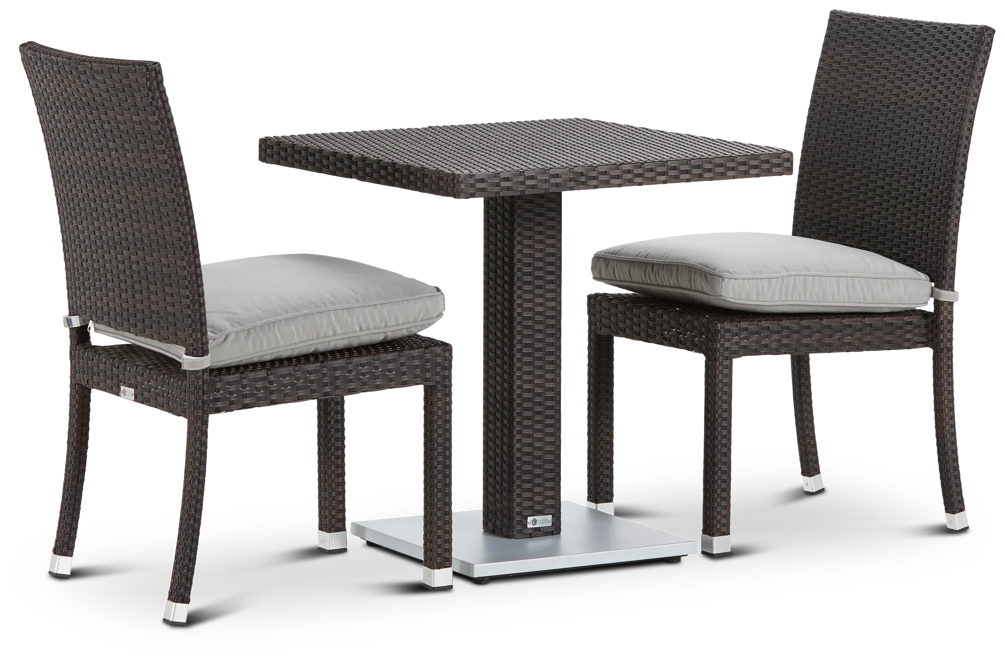 Zen Gray 27" Square Table & 2 Chairs Zen Gray 27" Square Table & 2 Chairs