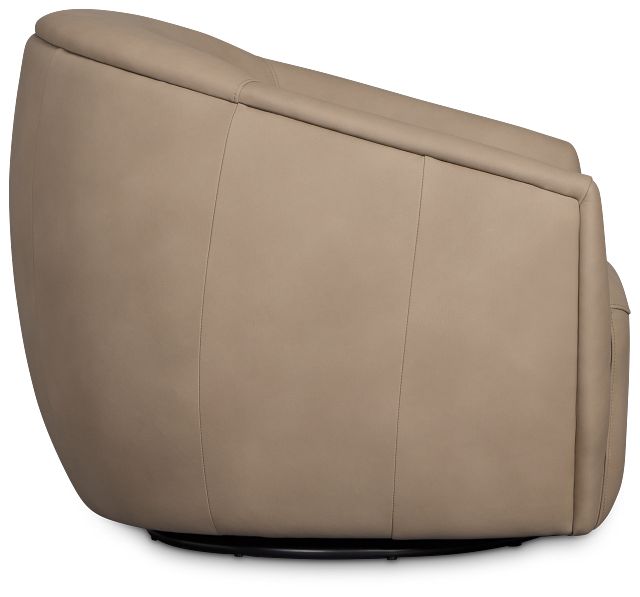 Kellan Taupe Leather Swivel Chair
