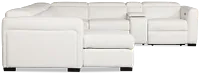 Melody White Storage Medium Left Power Reclining Chaise Sleeper Sect