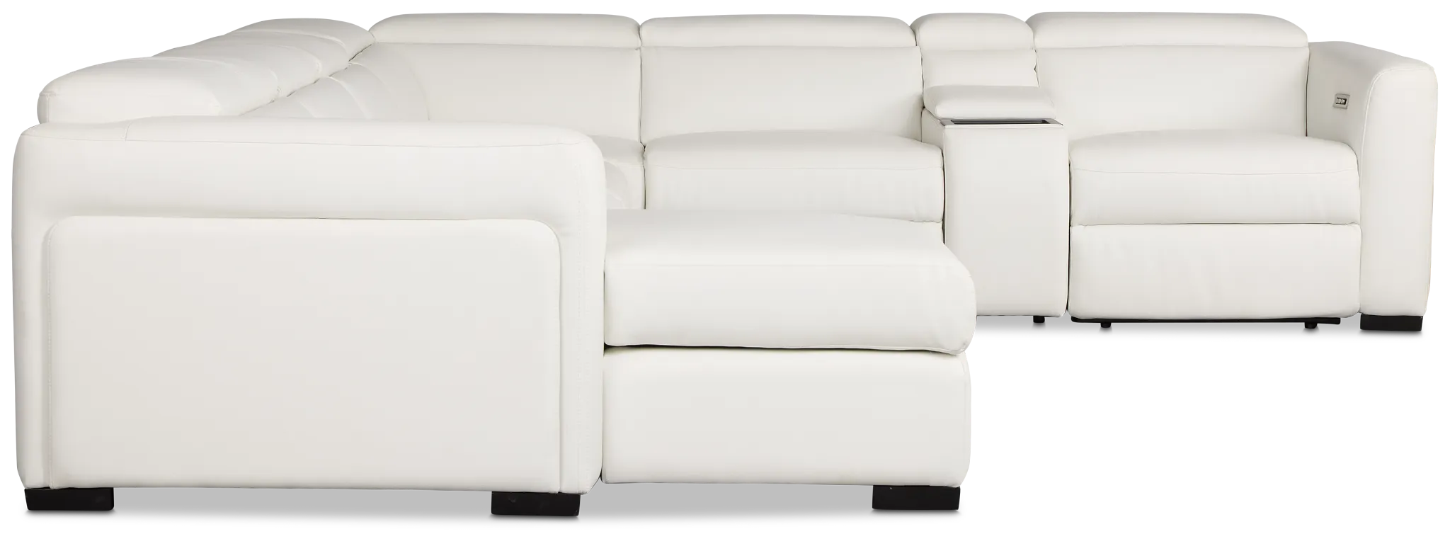Melody White Storage Medium Left Power Reclining Chaise Sleeper Sect
