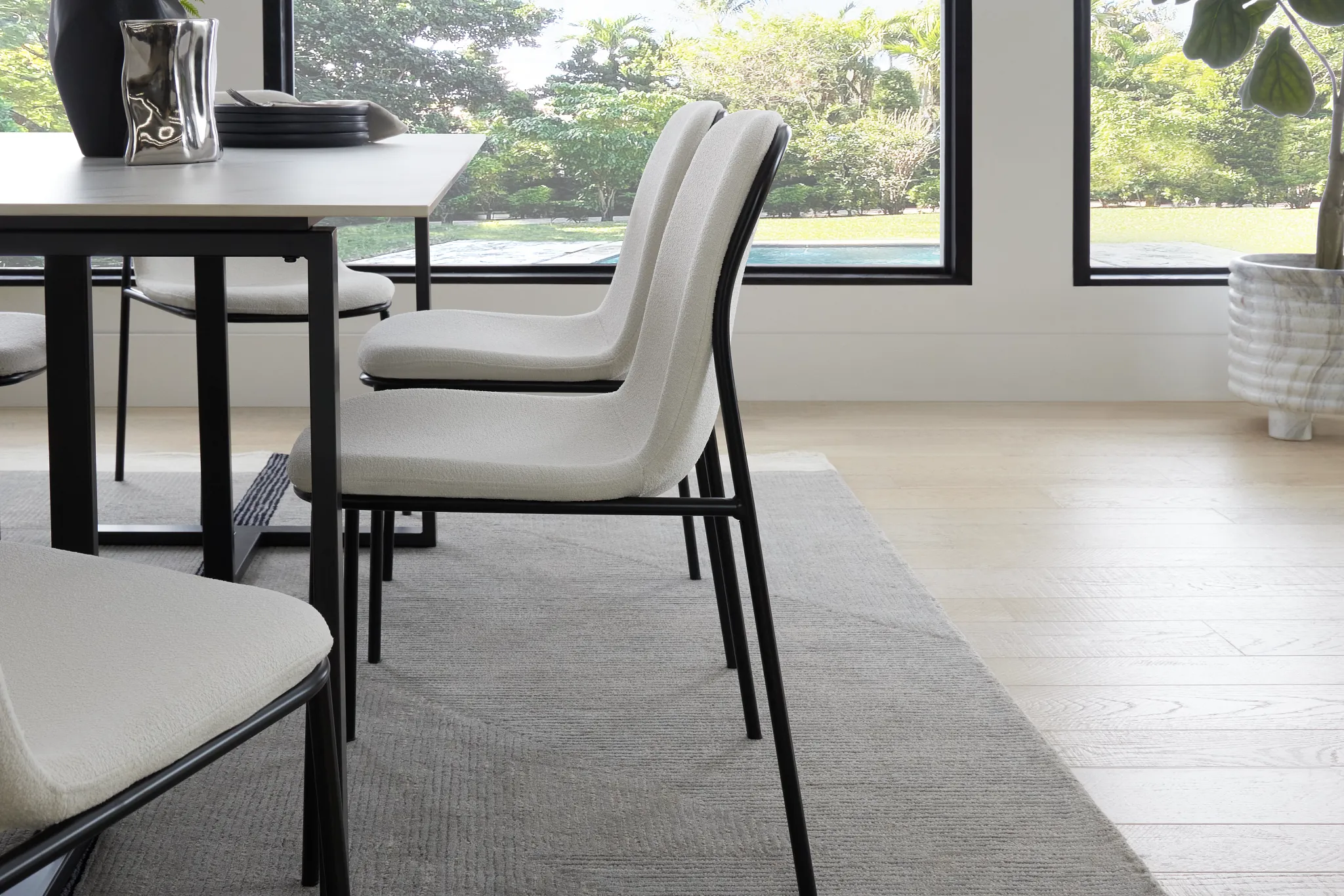 Palos White Upholstered Side Chair