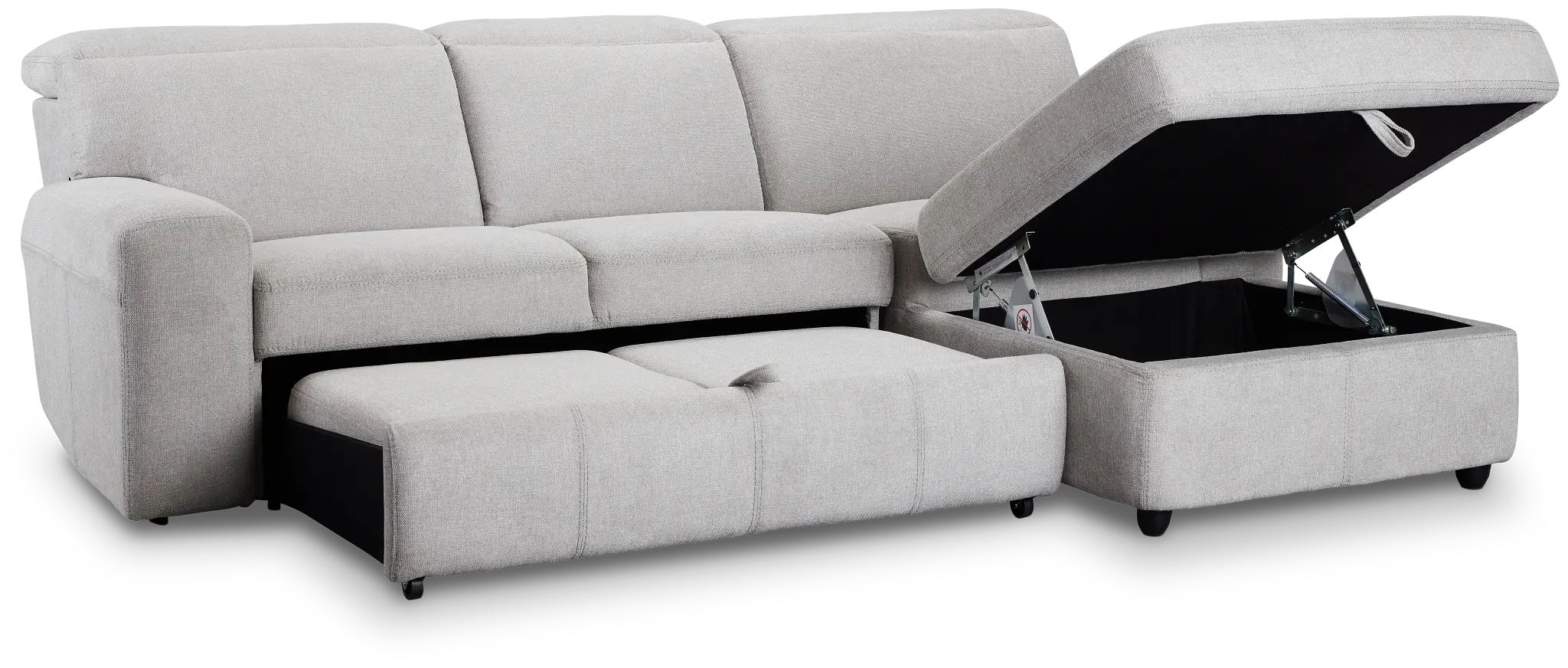 Callum Light Gray Storage Small Right Power Chaise Sleeper Sectional Callum Light Gray Storage Small Right Power Chaise Sleeper Sectional