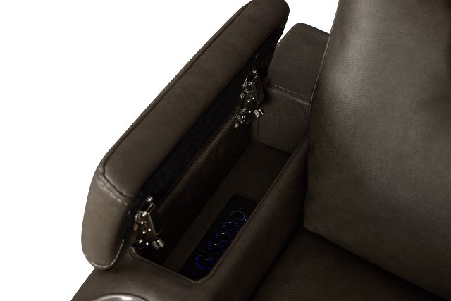 Vantage Dark Gray Micro Power Recliner