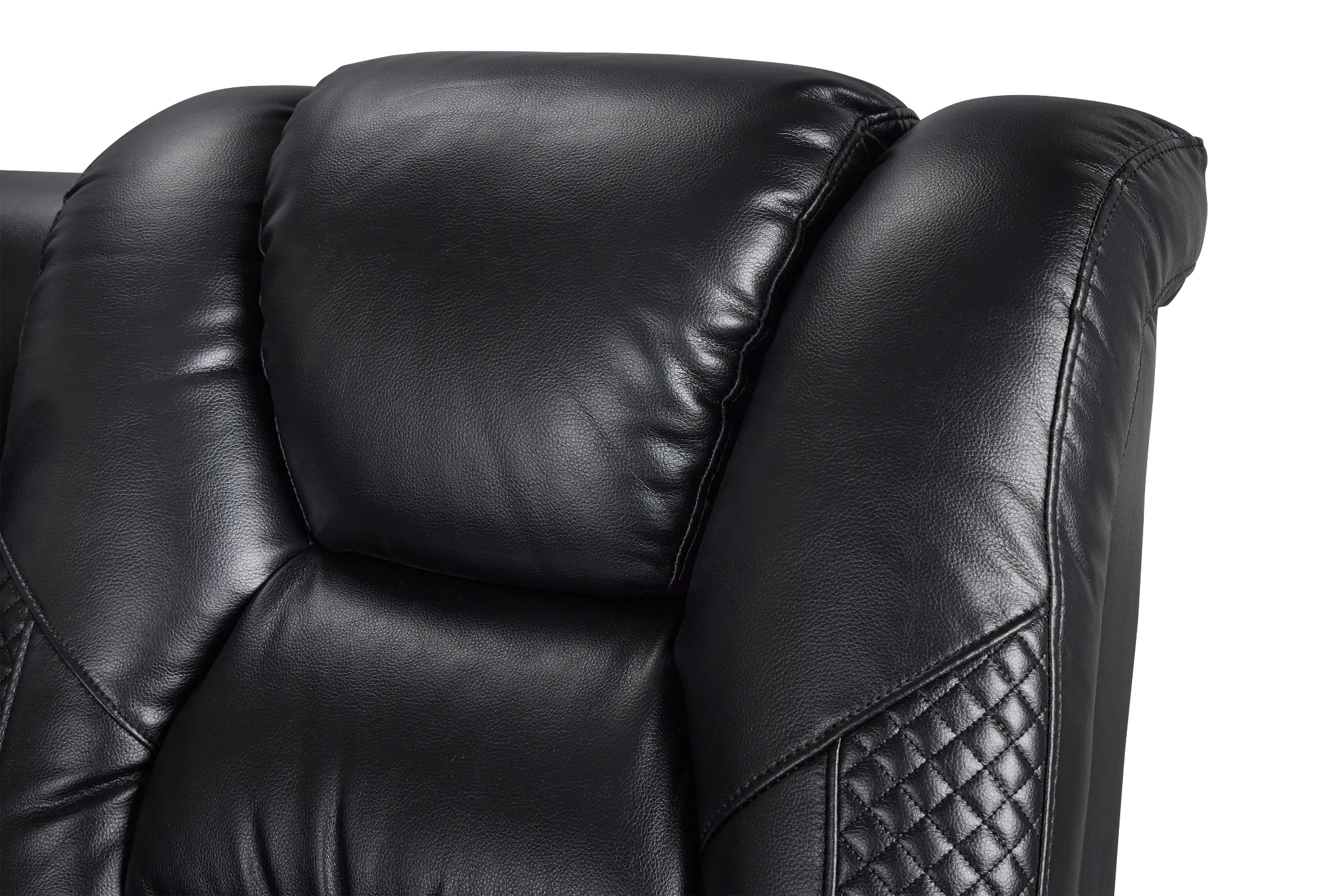 Troy Black Micro Right Console Love Reclining Sectional