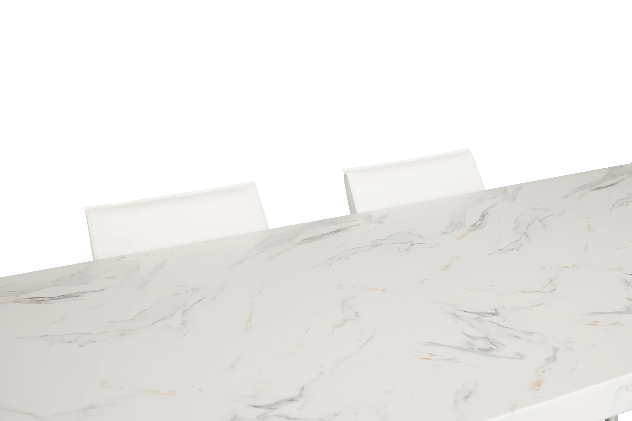 Viscaya White Rect Table & 4 White Upholstered Chairs